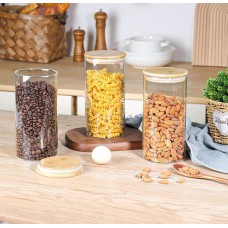 Neo Set of 3 1200ml Clear Cylinder Canister Jars